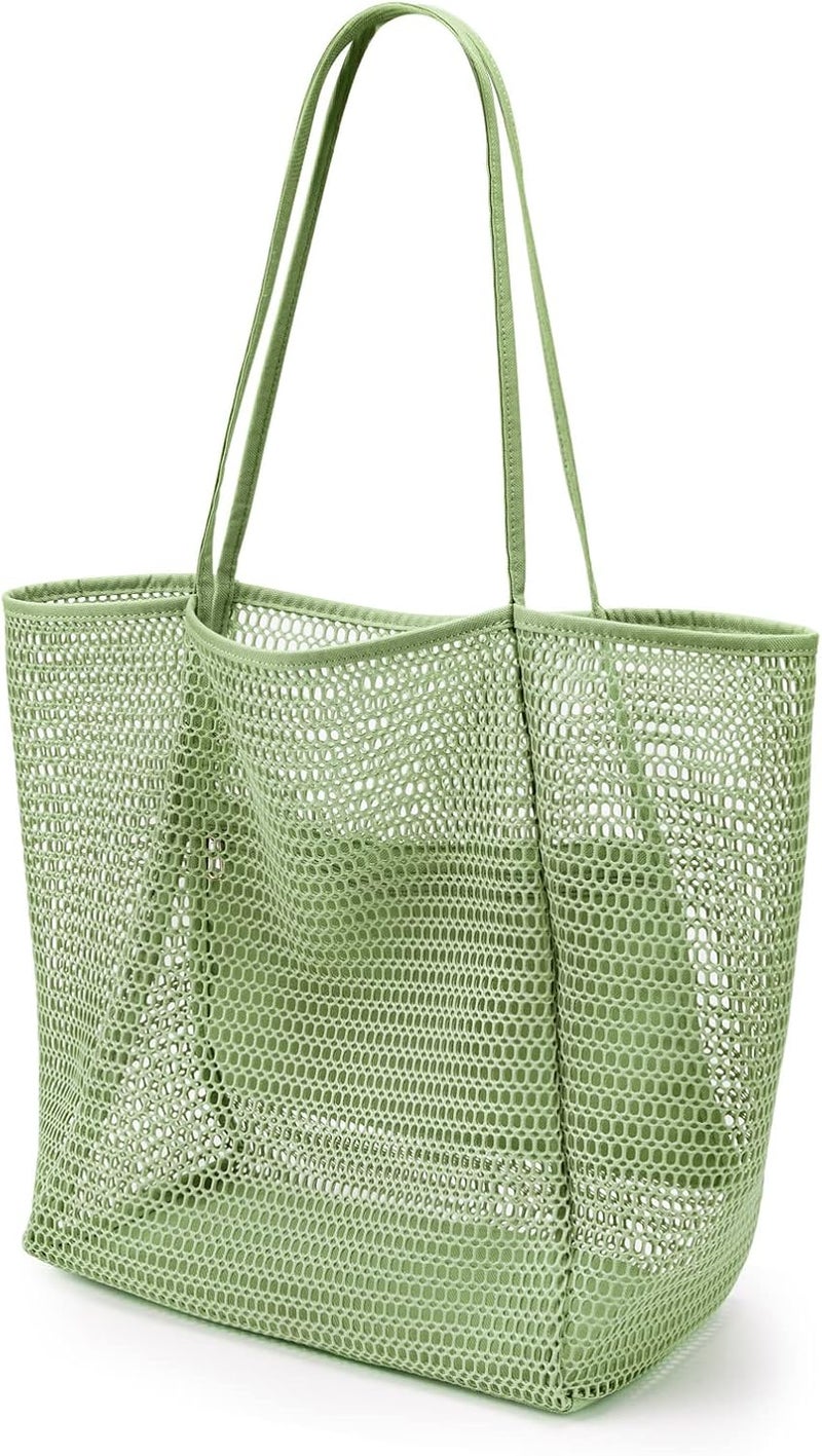 KALIDI BeachNylon Mesh Tote Bag, Casual Tote Bag Hobo Women Foldable MAX 23L Shoulder Bag For Beach Picnic Vacation - Image 1